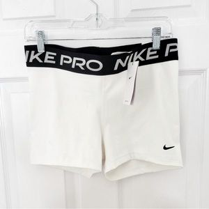NWT White Nike Pro Large Spandex Running Shorts